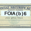 John A. Treat, Social Security Card