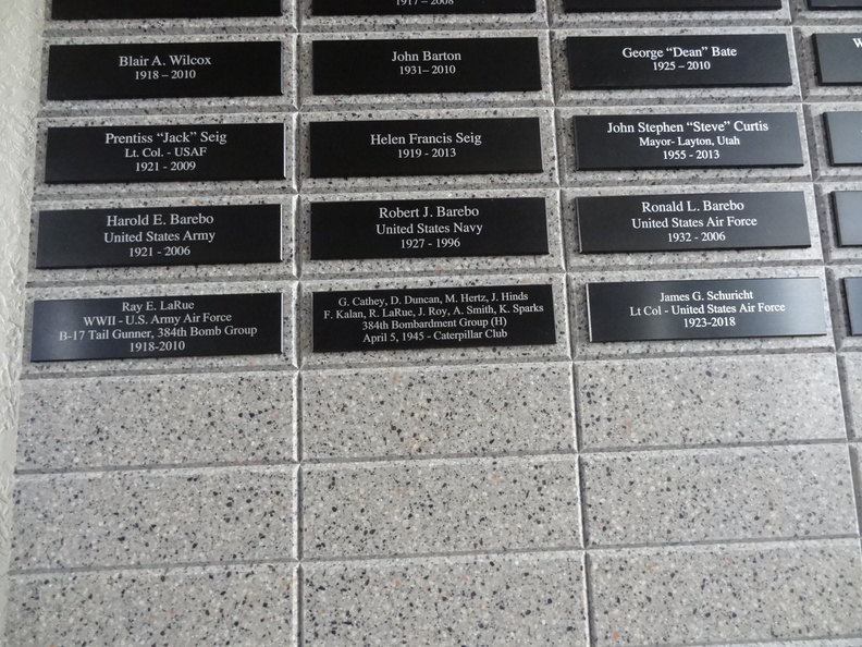 Marer Chapel, Memorial Plaques for Ray LaRue and James Shuricht.JPG