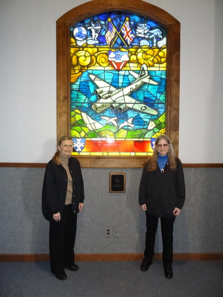 Linda Schuricht Walker and Patti Cantrall in the Nate Mazer Chapel.JPG