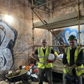 Mike and Kevin inside main hall.. soon to look very different.