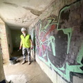 Mike K, wire brushed this wall beforefirst coatof graffiti paint
