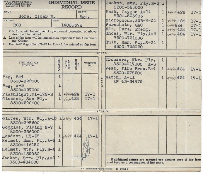 1944-02 Individual Issue Record, Combat Gear.jpg