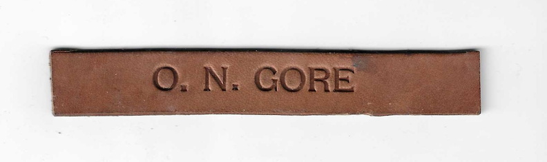 Leather Name Tape, O. N. GORE