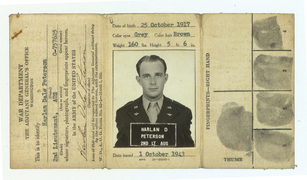 Harlan D. Peterson, ID Card