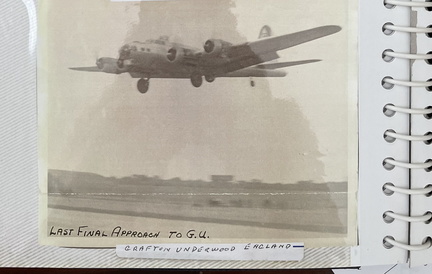 Dad B-17 final approach into Grafton Underwood Airfield, England