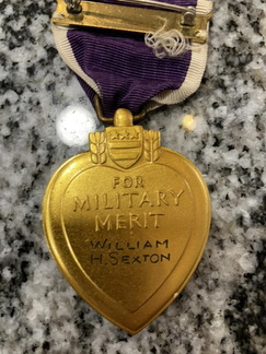 William H. Sexton Purple Heart, rear
