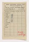 Norman F. Defrees Ration card 3